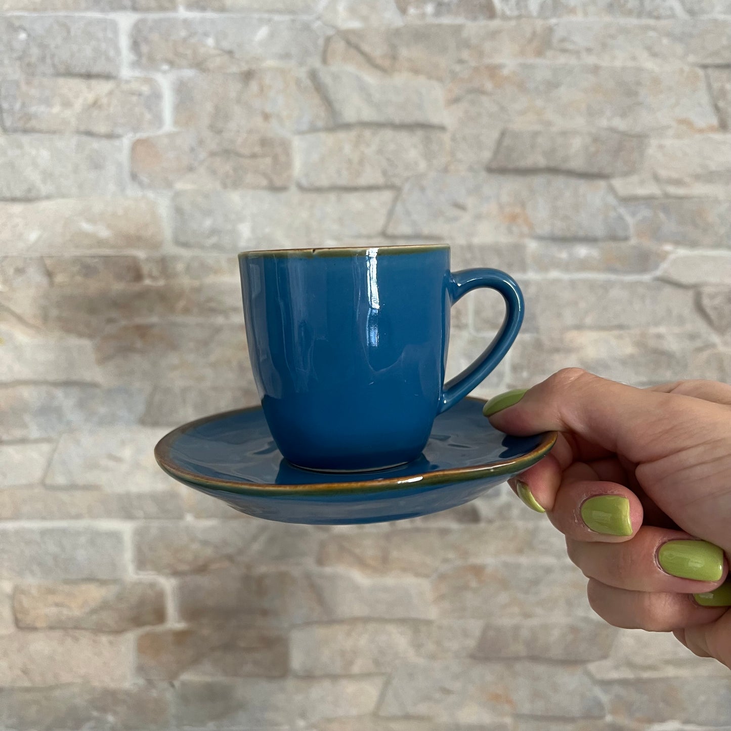 Tazza caffè con piattino Blu Avio