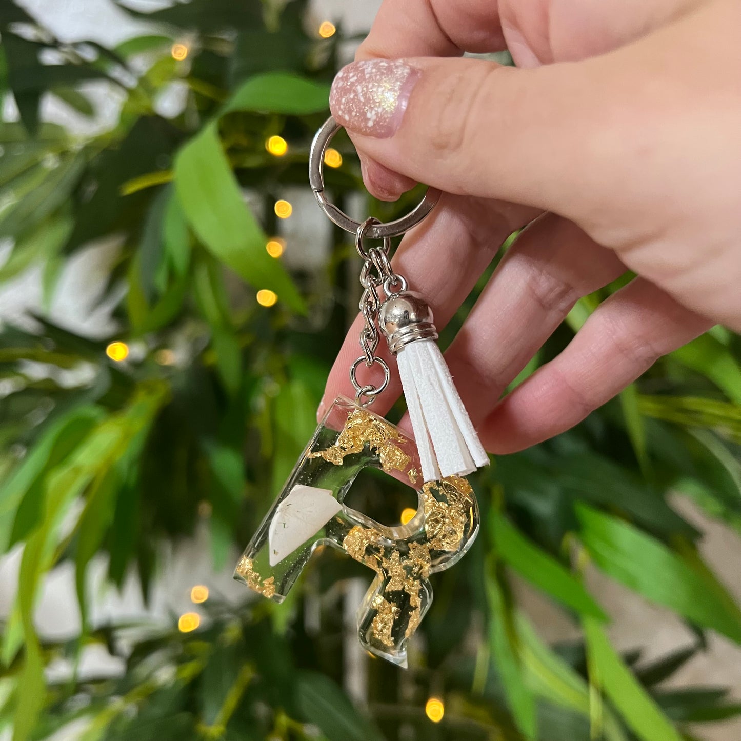 Portachiavi "R" Bianco