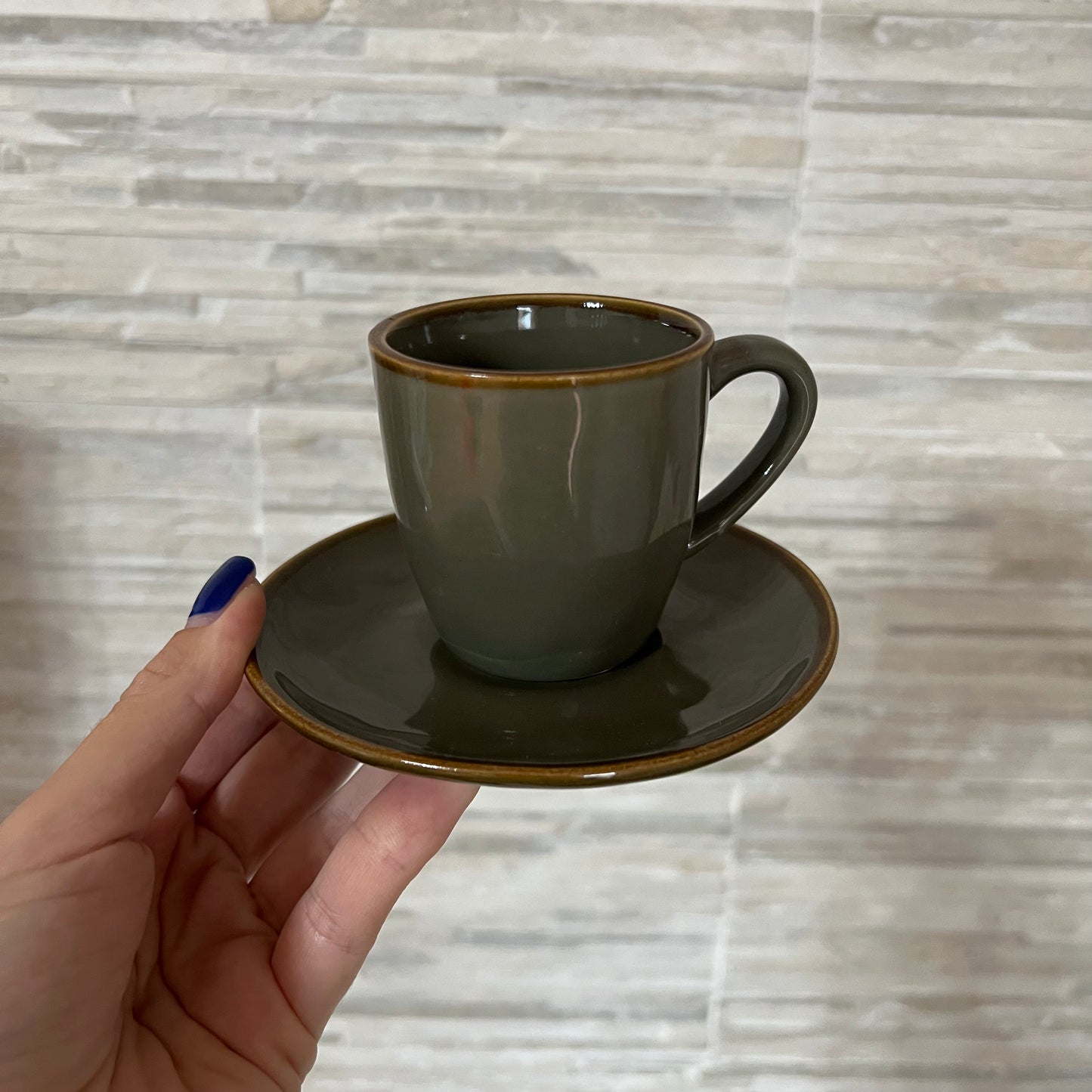 Tazza caffè con piattino Grigio Tortora