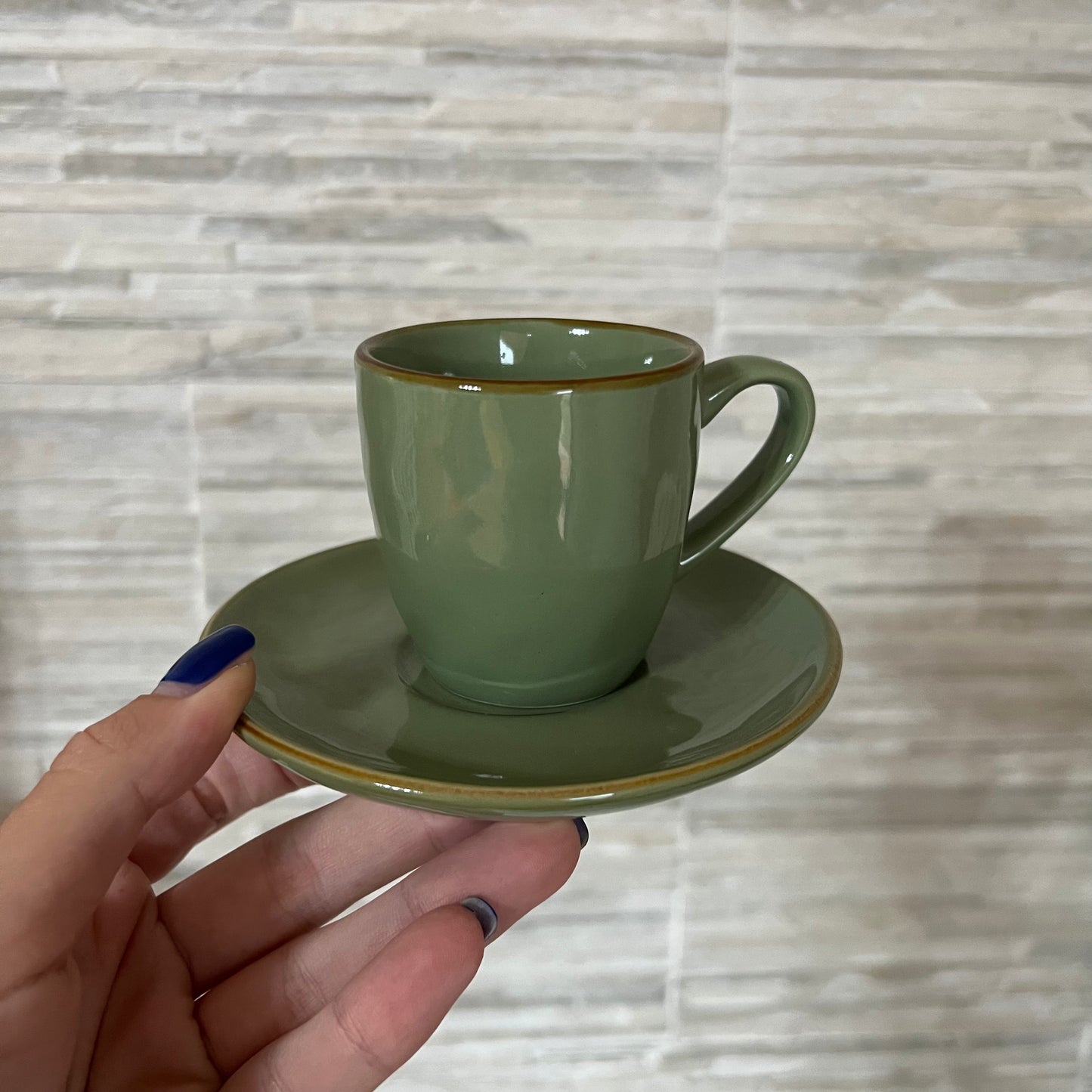 Tazza caffè con piattino Verde Oliva