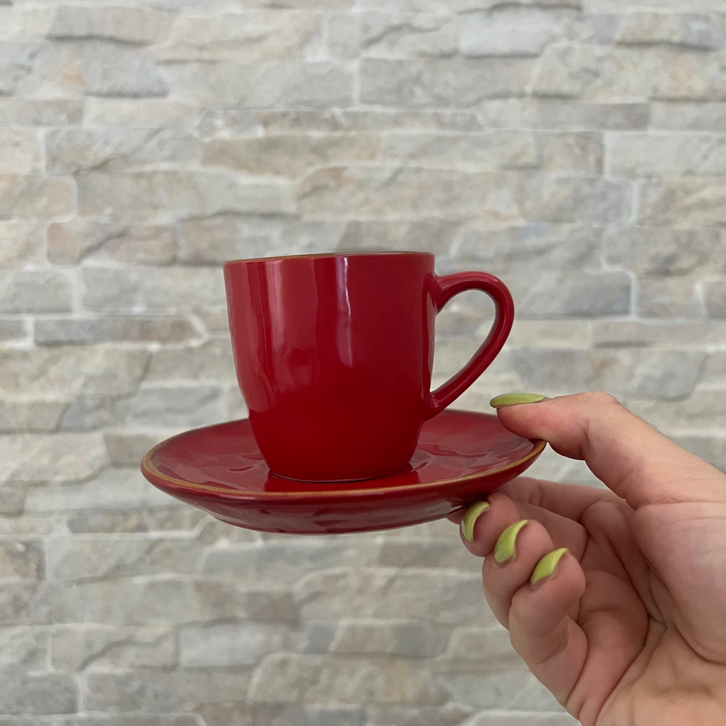 Tazza caffè con piattino Corallo