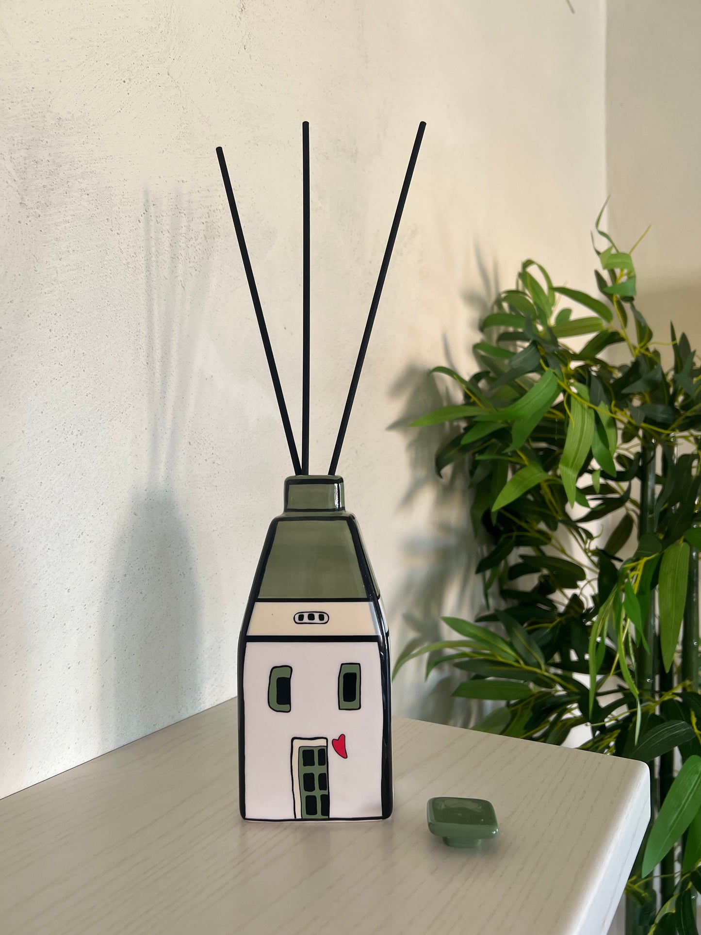 Contenitore Profumatore con tappo Le Casette Verde 8X19