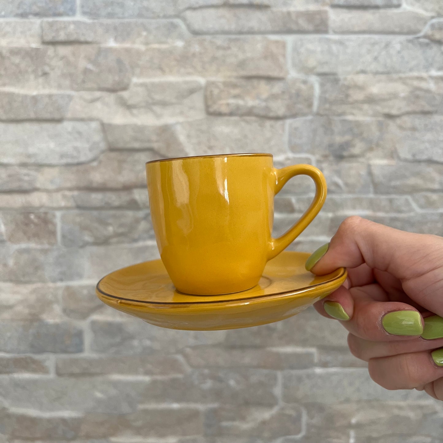 Tazza caffè con piattino Ocra