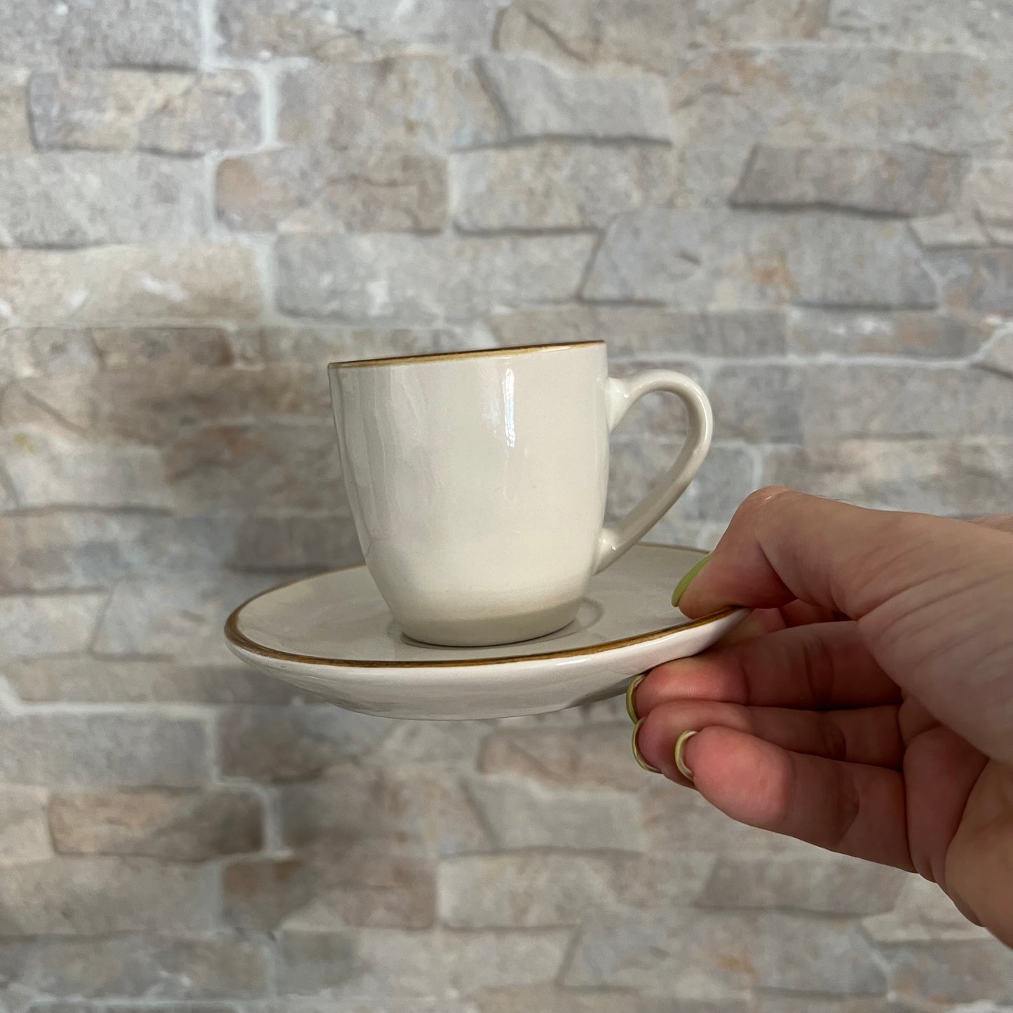 Tazza caffè con piattino Avorio