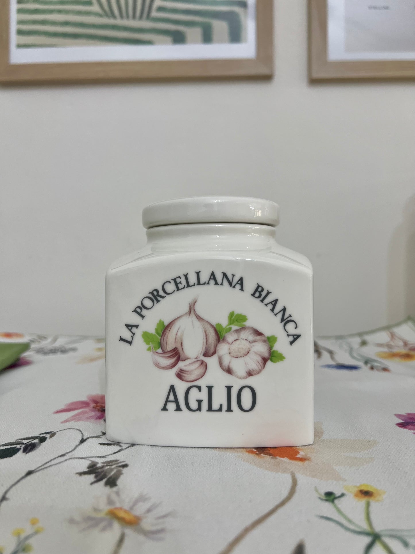 Barattolo Porcellana Areato decorato Aglio