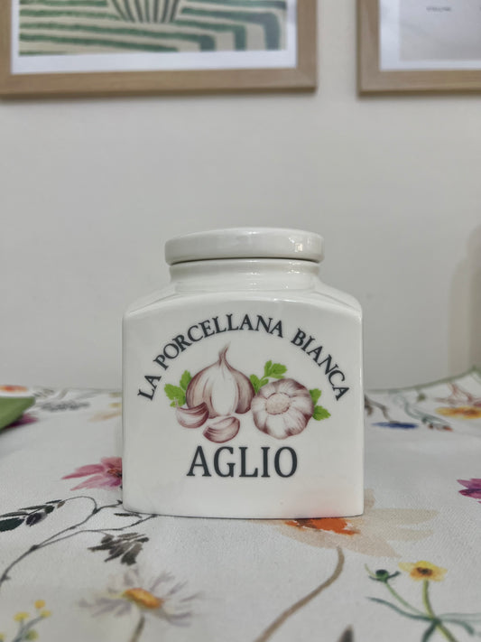 Barattolo Porcellana Areato decorato Aglio