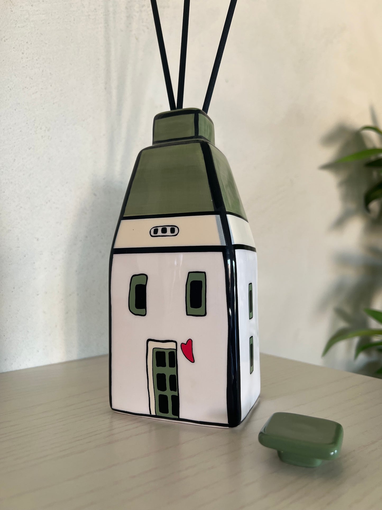 Contenitore Profumatore con tappo Le Casette Verde 8X19