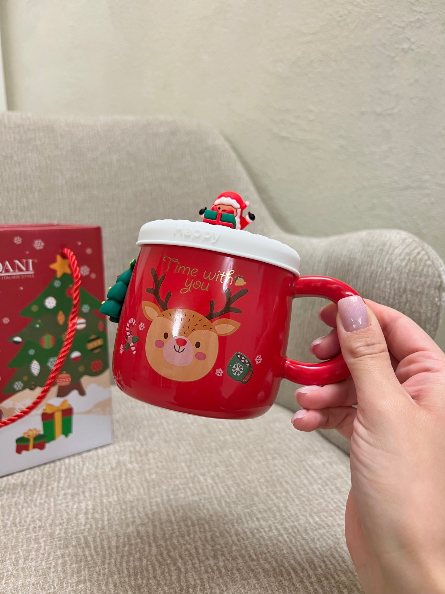 Mug magnete Albero di Natale con tappo in silicone