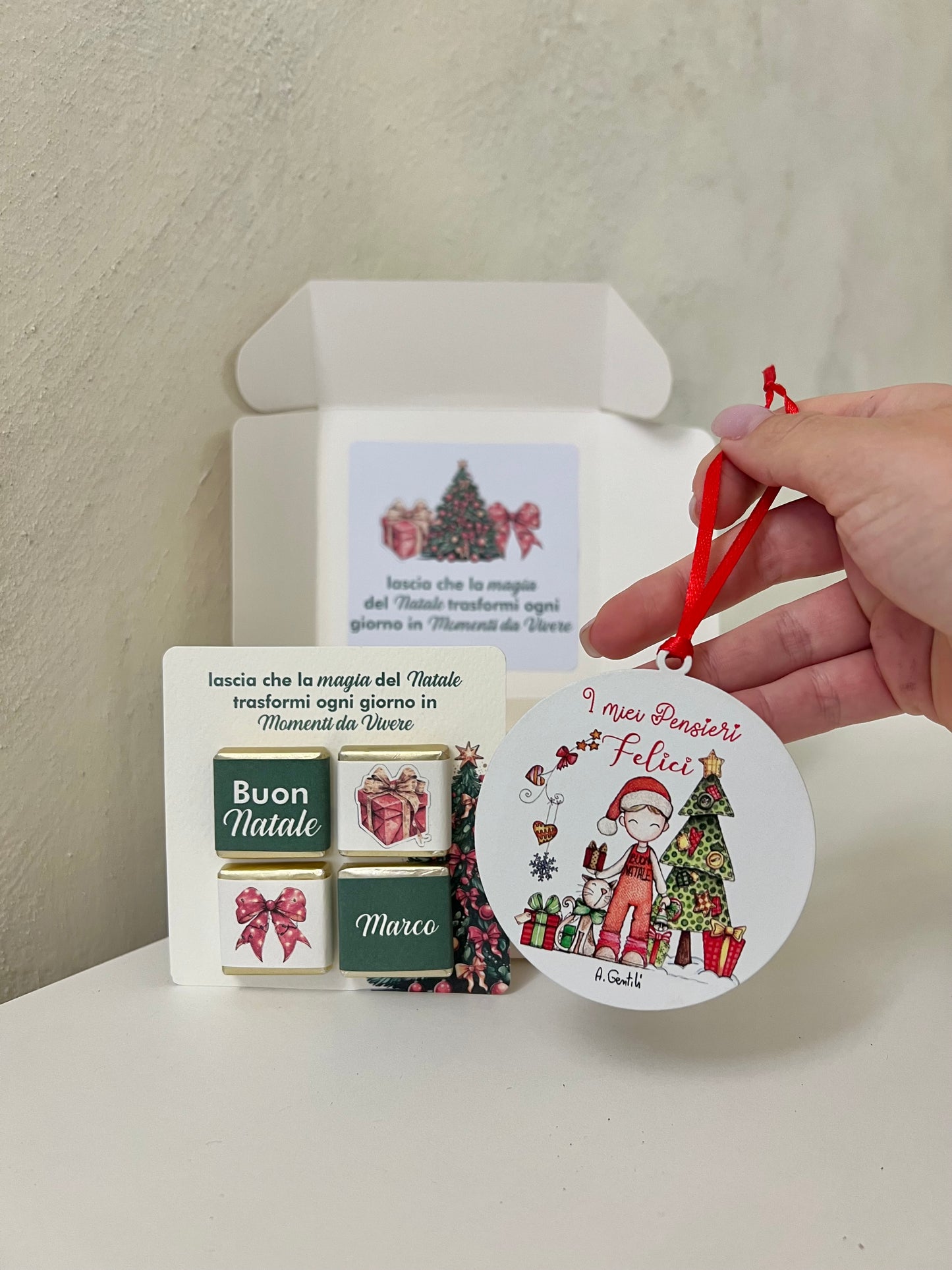 Gift Box “Pensieri Felici” per lui con cioccolatini personalizzati