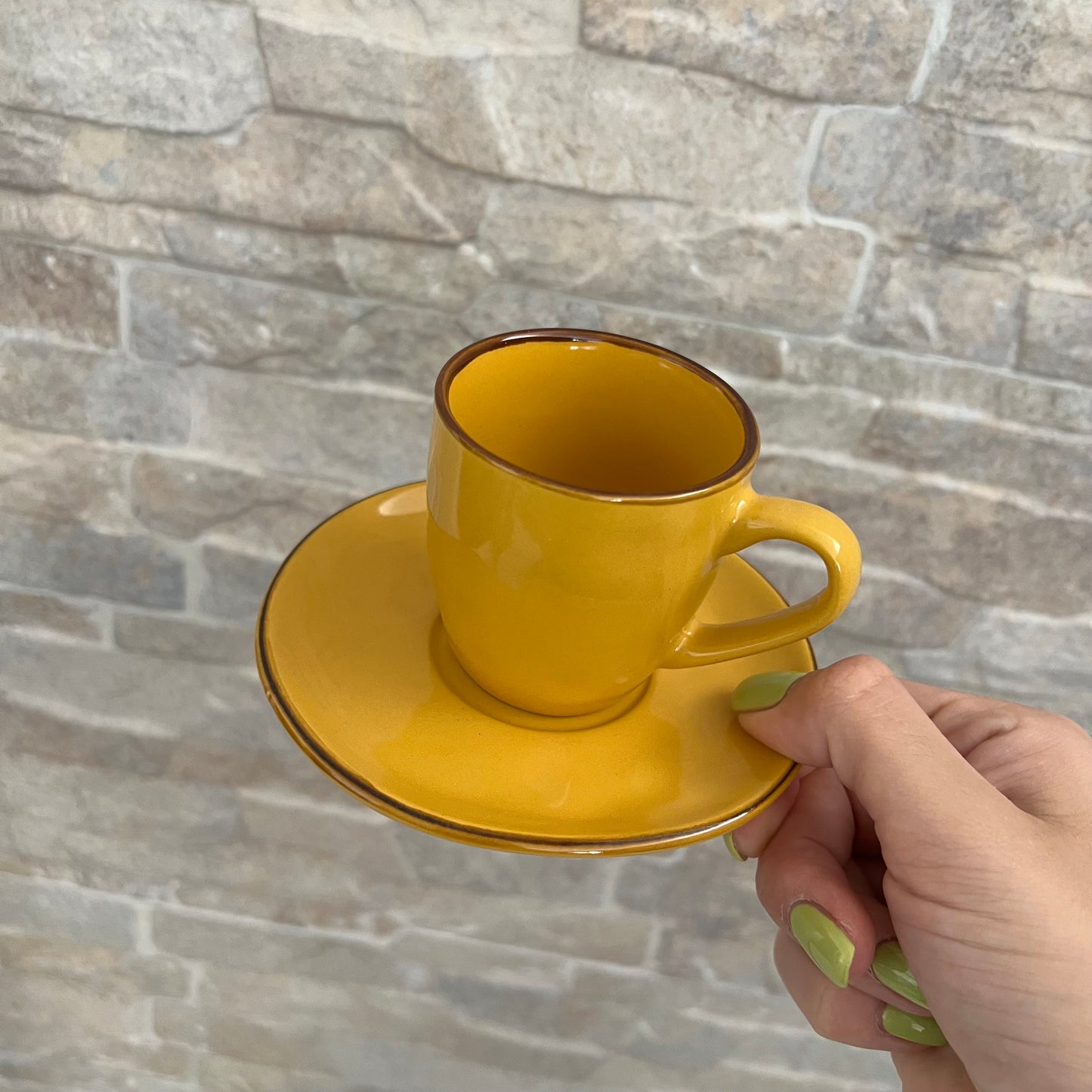 Tazza caffè con piattino Ocra
