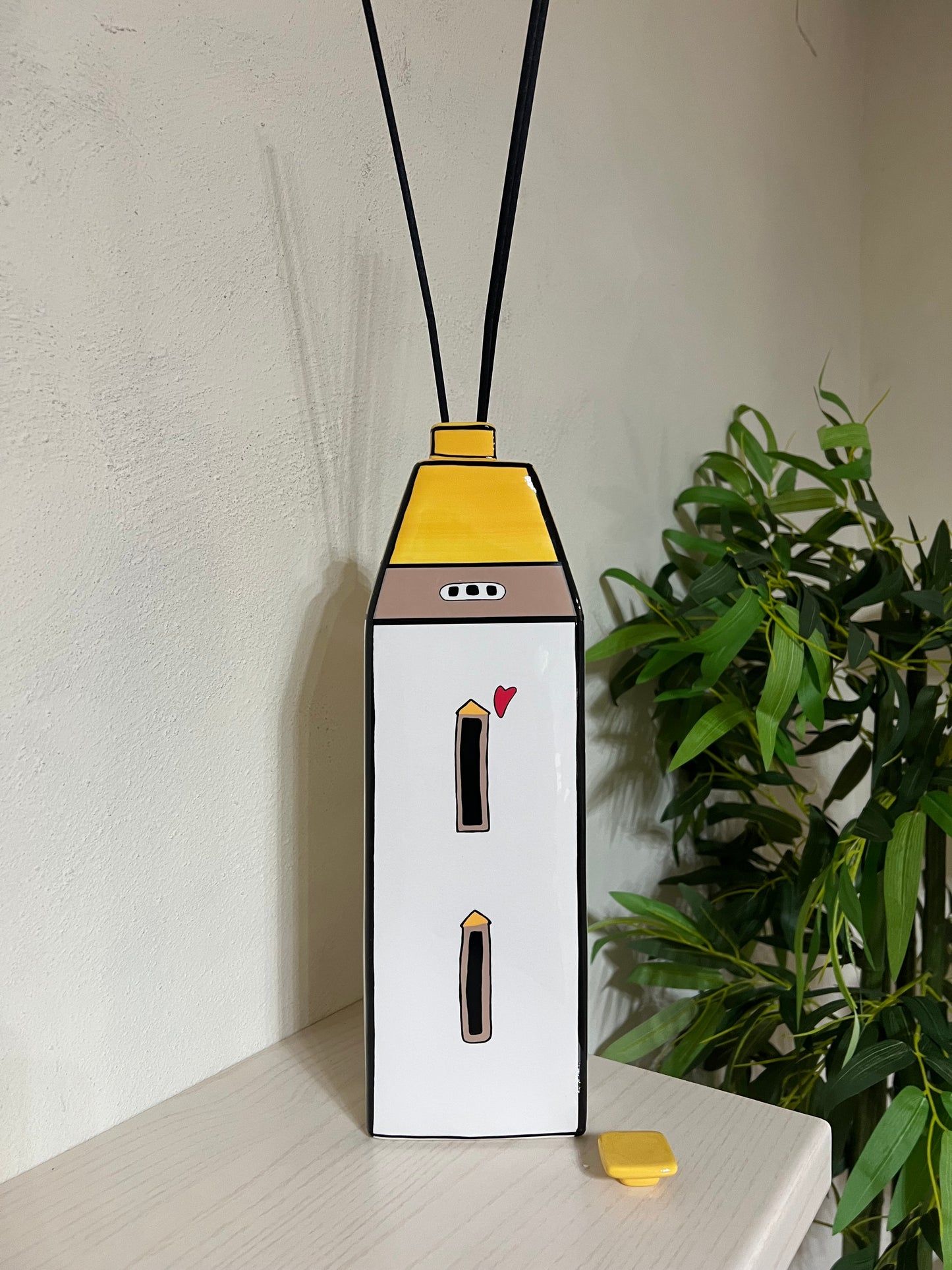 Contenitore Profumatore con tappo Le Casette Giallo 11x37