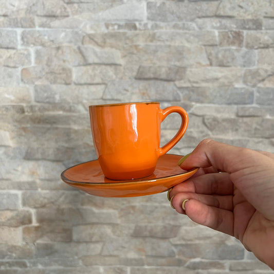 Tazza caffè con piattino Arancione