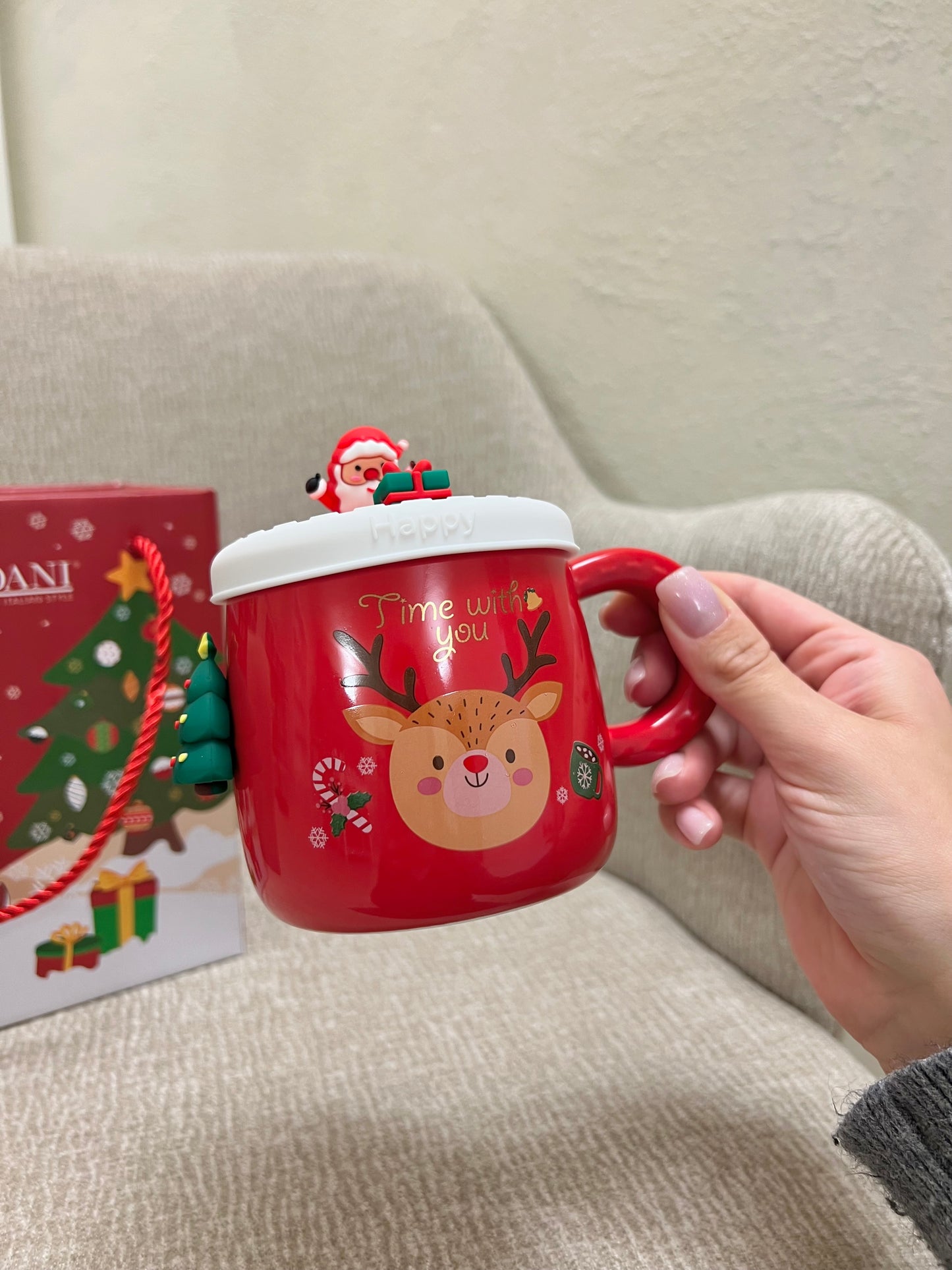 Mug magnete Albero di Natale con tappo in silicone
