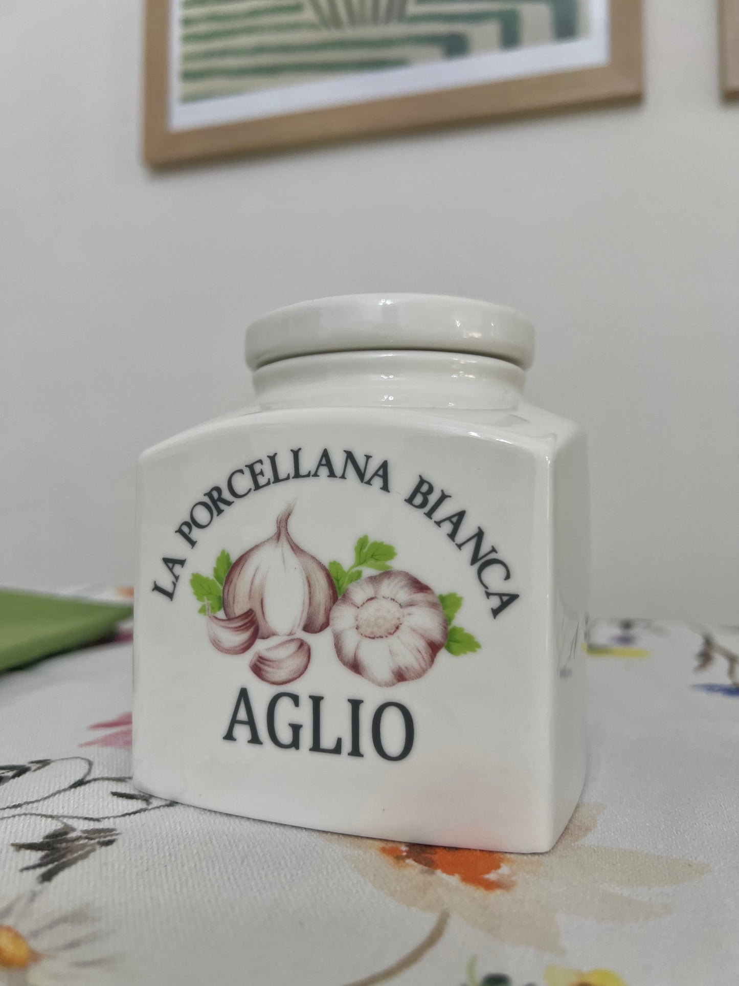 Barattolo Porcellana Areato decorato Aglio