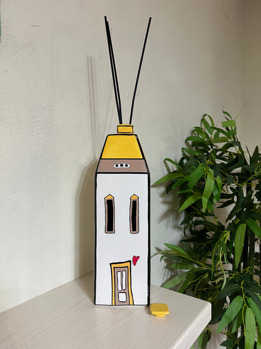 Contenitore Profumatore con tappo Le Casette Giallo 11x37