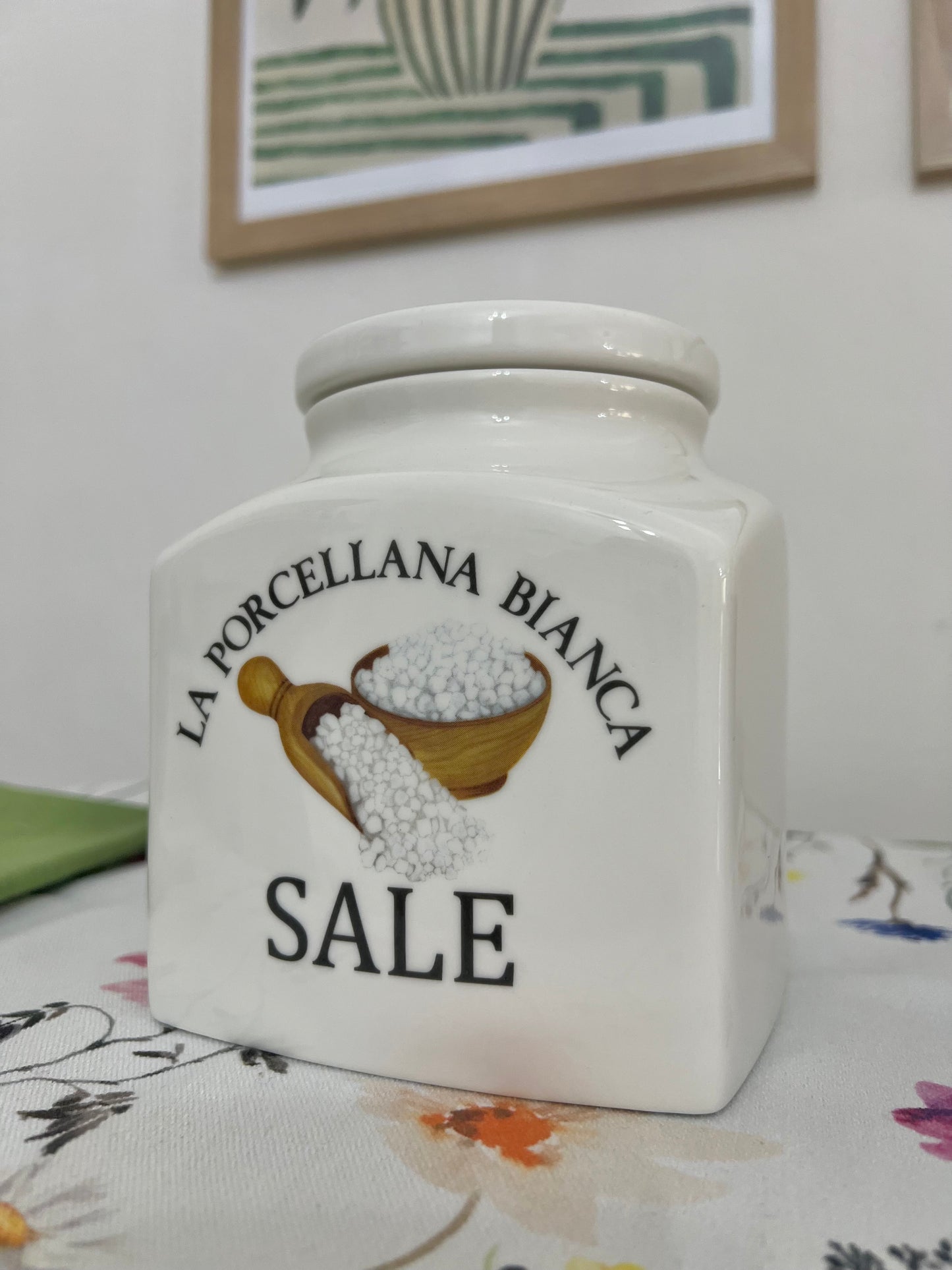 Barattolo Porcellana decorato Sale