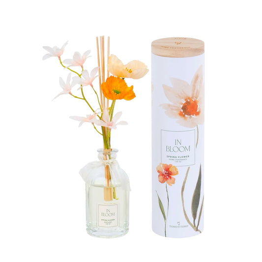 Diffusore in Vetro Spring Flower con Fiori Arancio