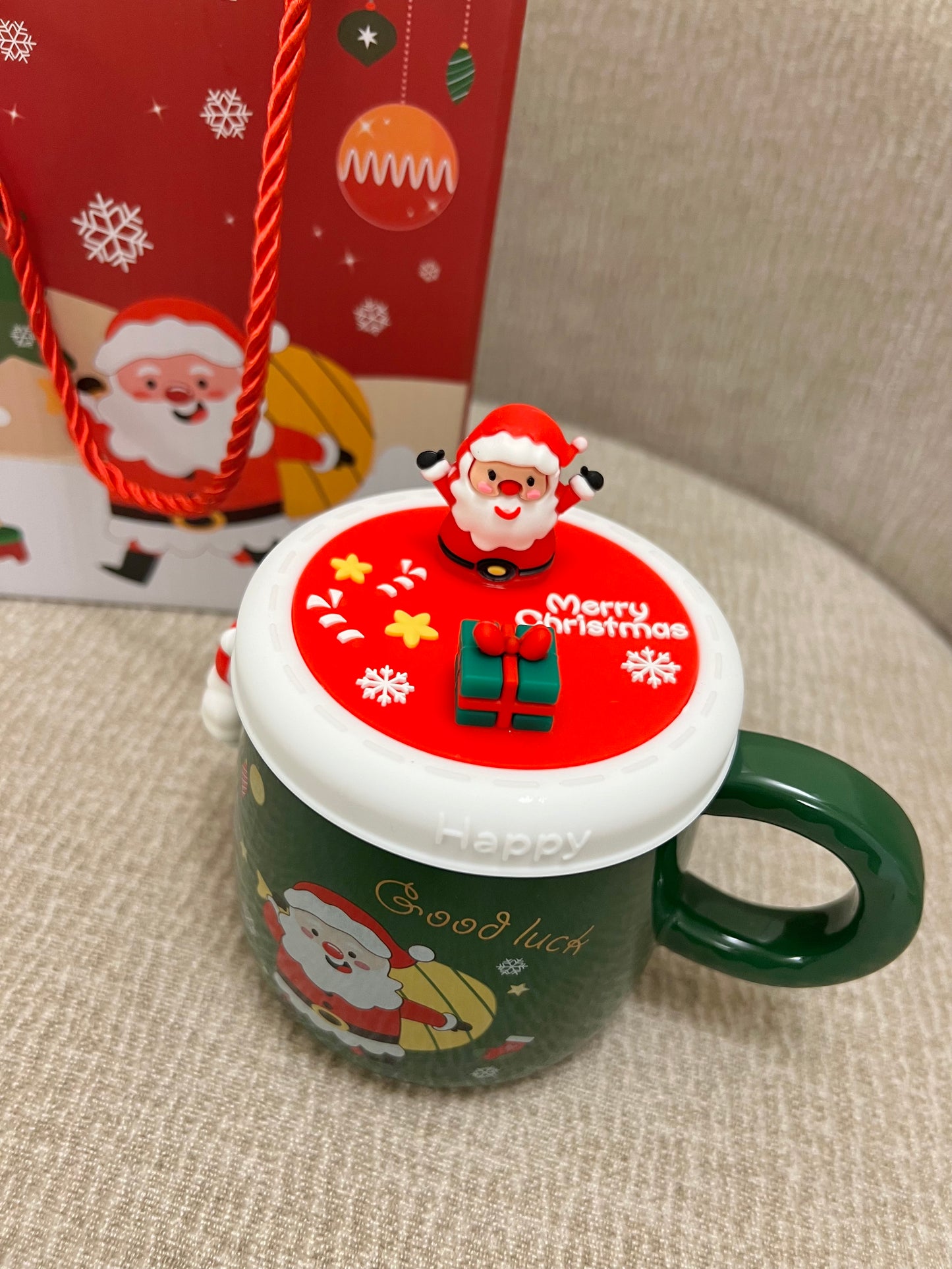 Mug magnete Babbo Natale con tappo in silicone
