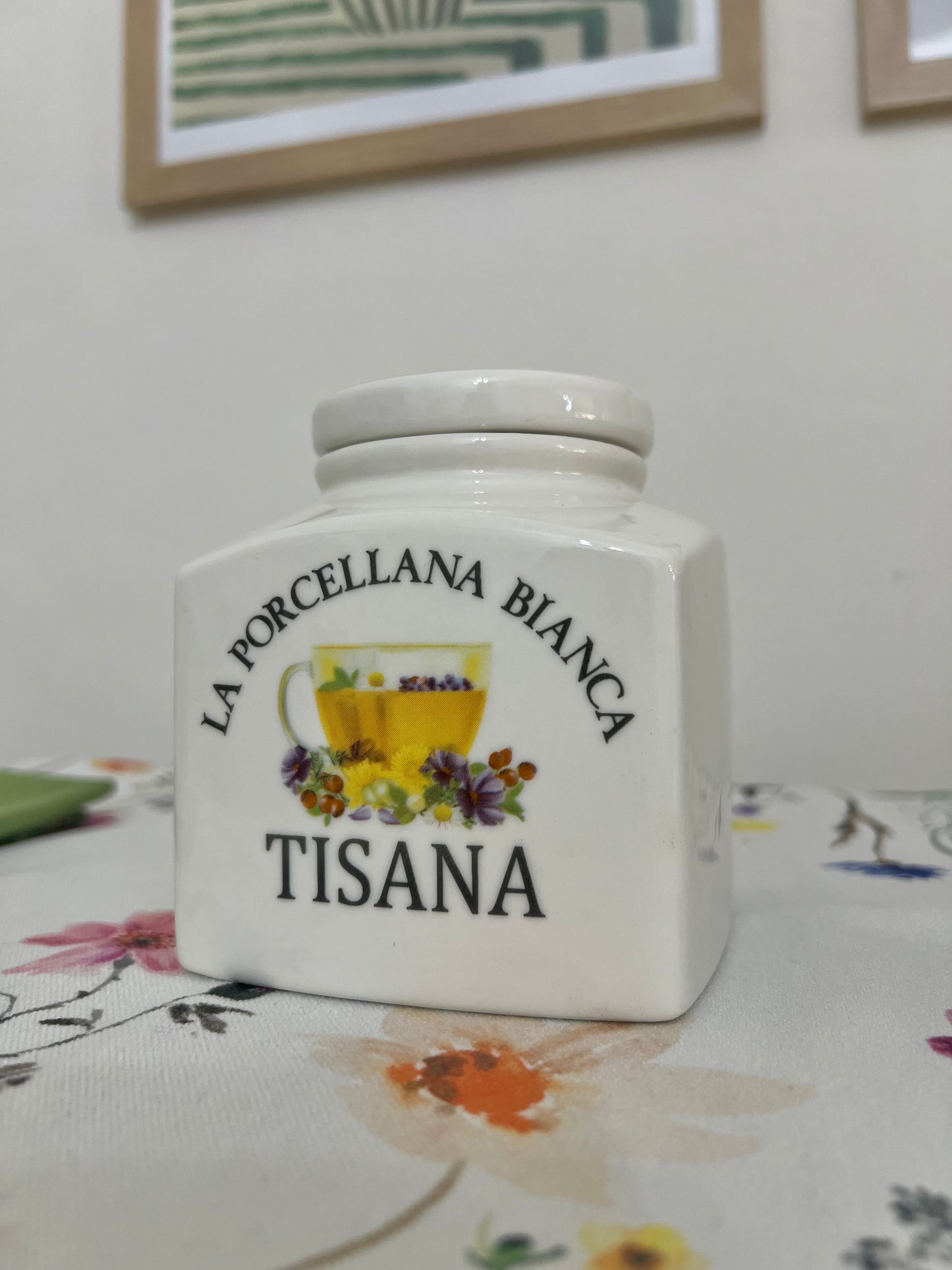 Barattolo Porcellana decorato Tisana