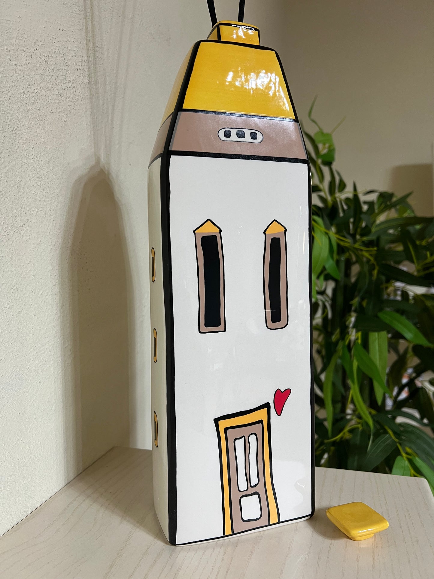 Contenitore Profumatore con tappo Le Casette Giallo 11x37