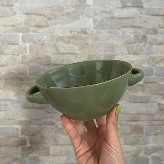 Ciotola zuppa con manici Verde Oliva