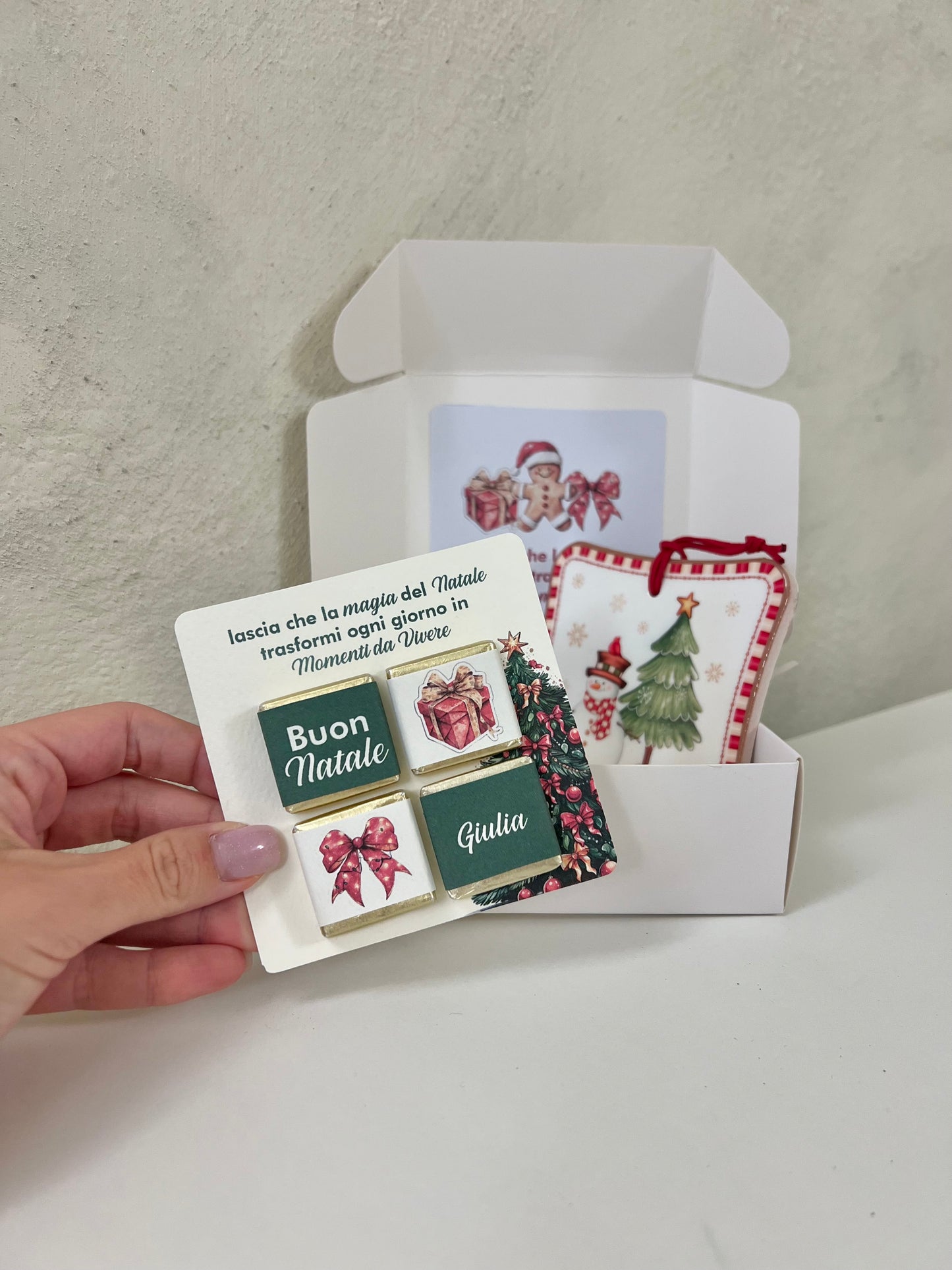 Gift Box “Renna” con cioccolatini personalizzati
