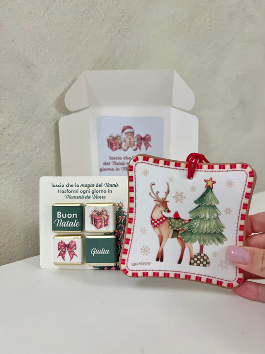 Gift Box “Renna” con cioccolatini personalizzati