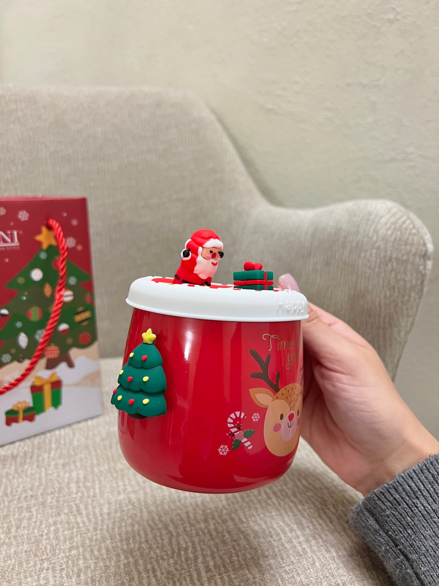 Mug magnete Albero di Natale con tappo in silicone