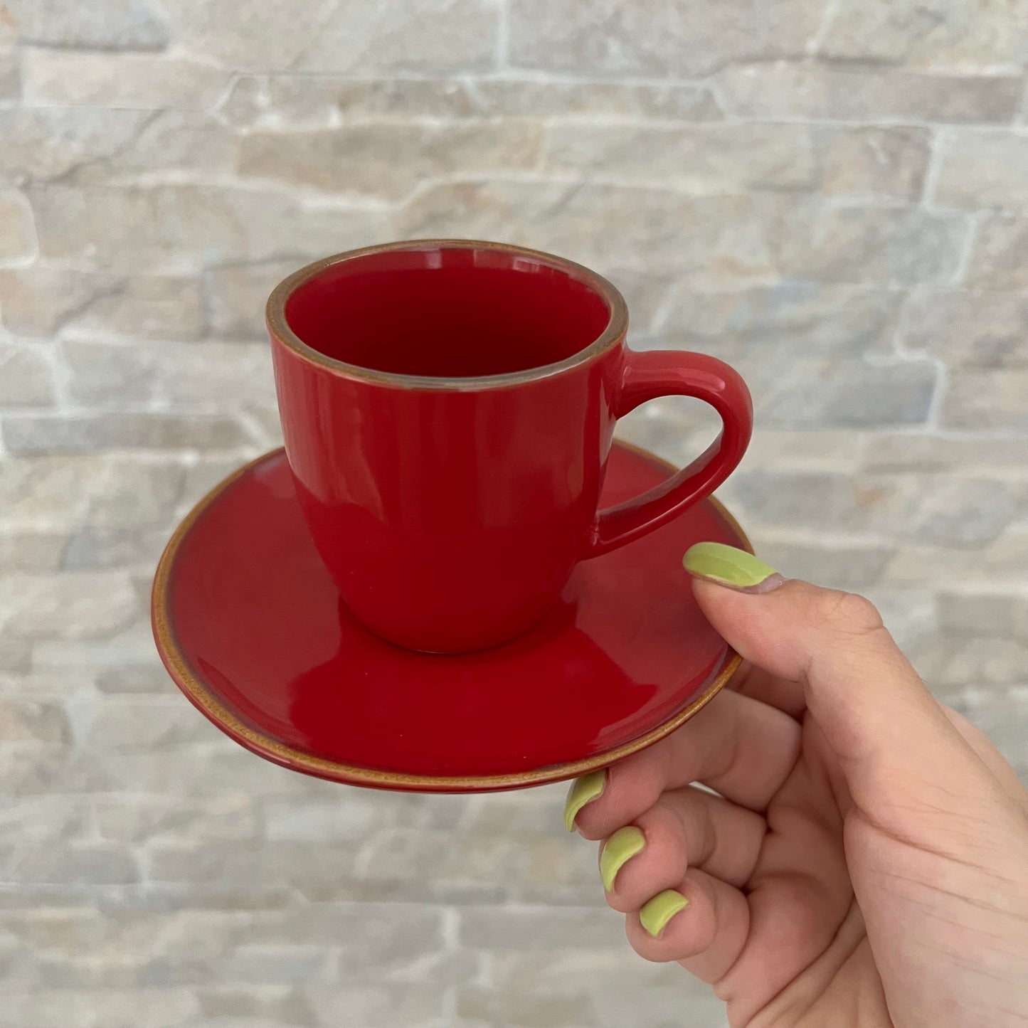 Tazza caffè con piattino Corallo