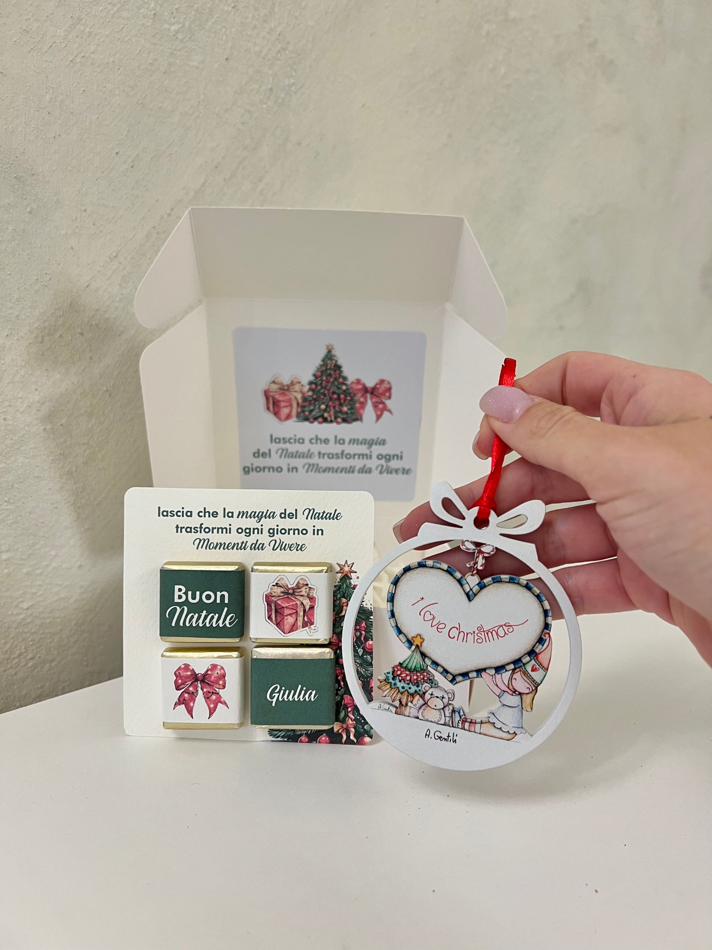 Gift Box “I Love Christmas” con cioccolatini personalizzati