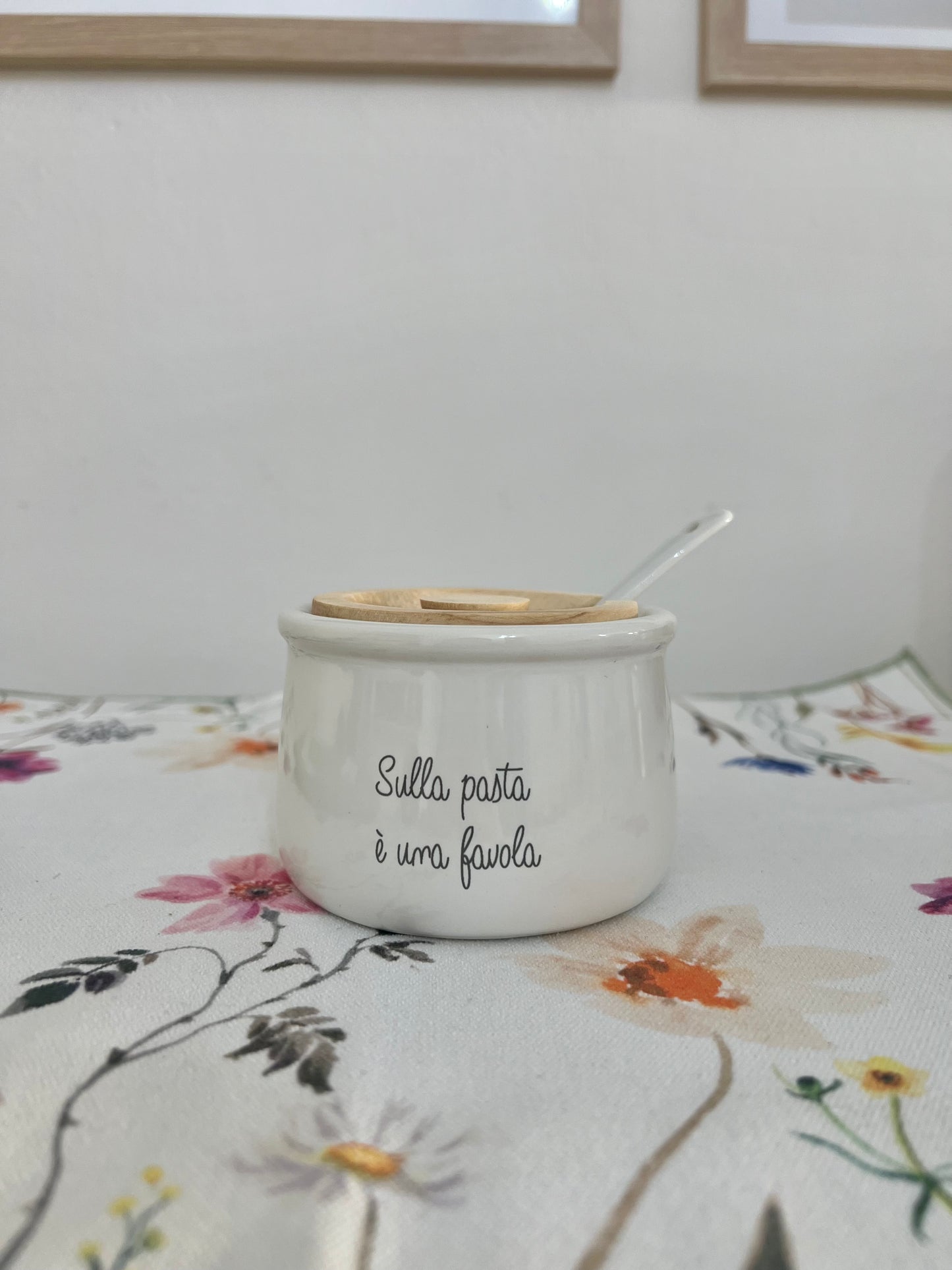 Barattolo Portaformaggio Gli Onesti in Stoneware e Legno di Quercia 200Ml