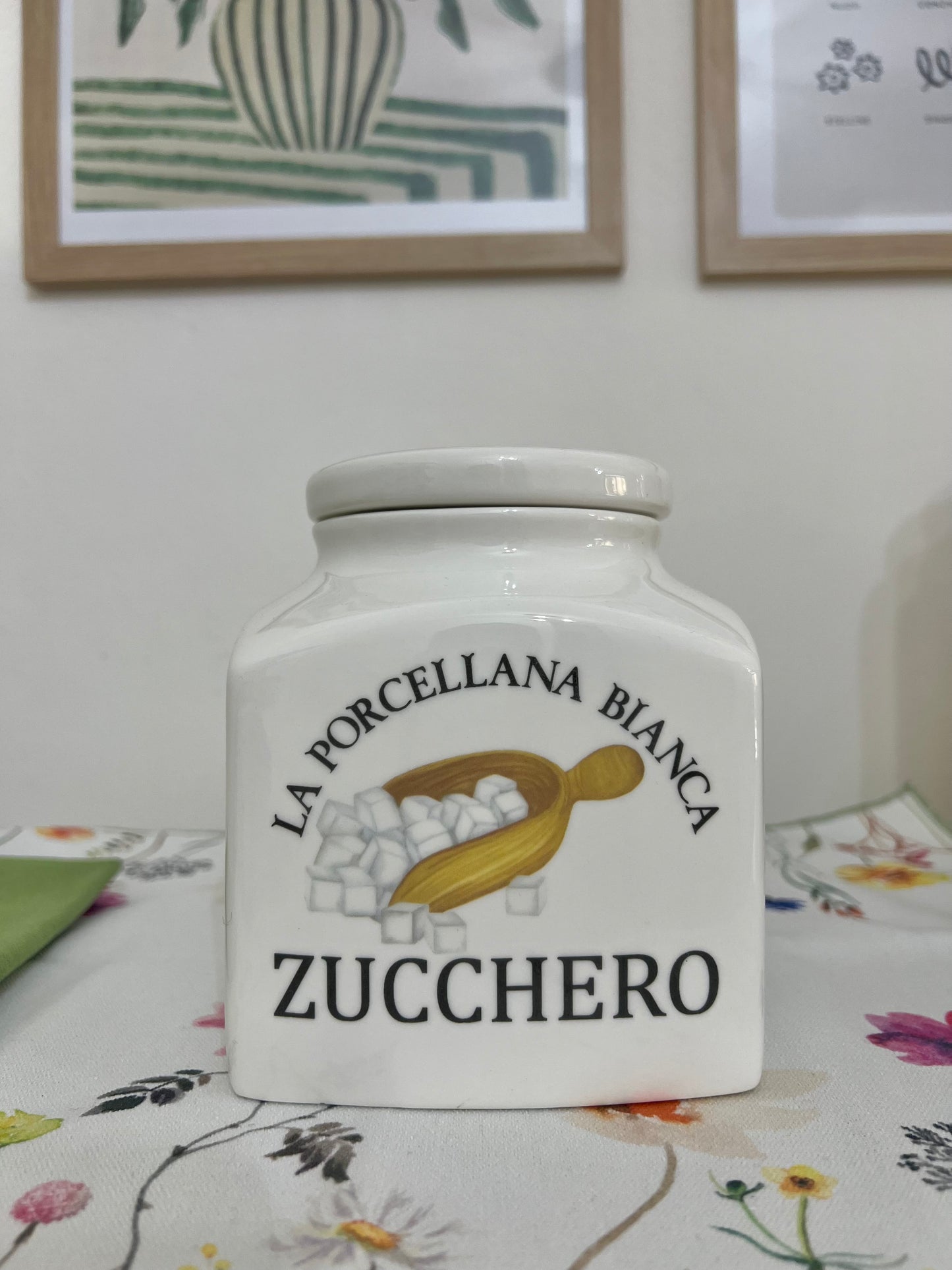 Barattolo Porcellana decorato Zucchero