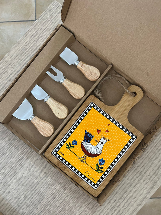 Set Tagliere e Coltelli da formaggio Cocoricò