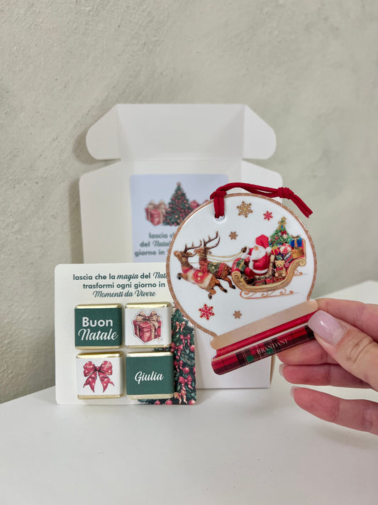 Gift Box “Slitta” con cioccolatini personalizzati