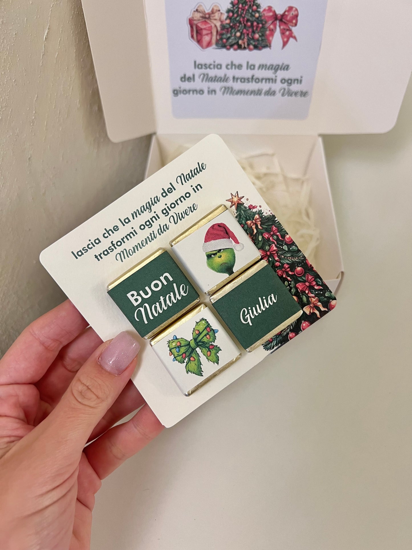 Gift Box “Grinch” con cioccolatini personalizzati