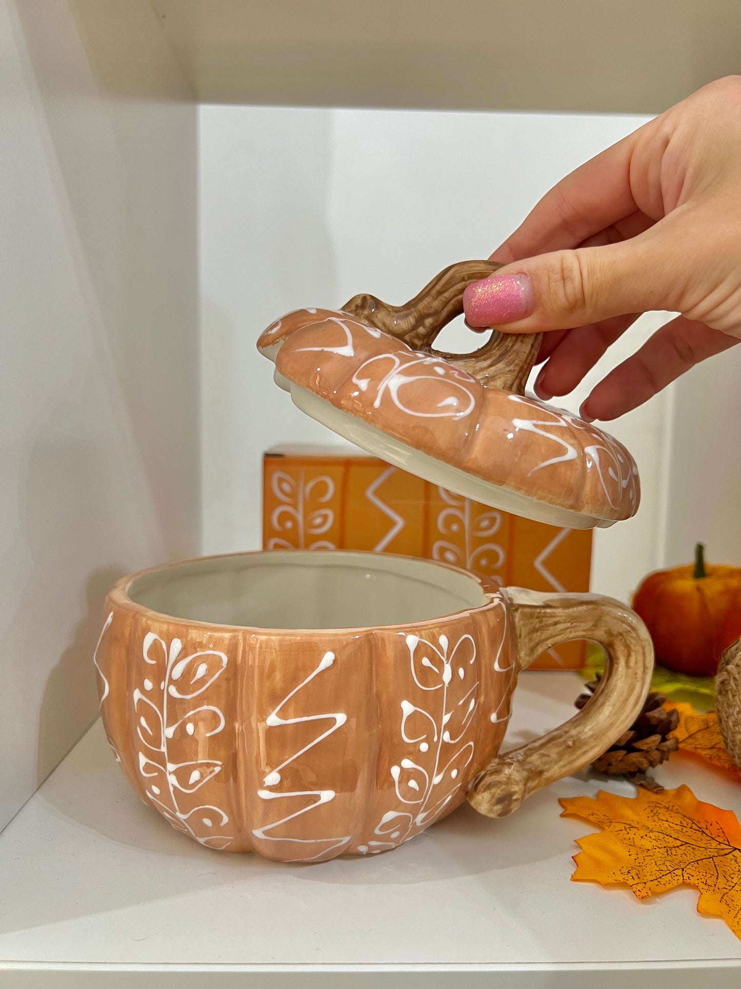 Tazza zucca con tappo arancione “Le Zucche”