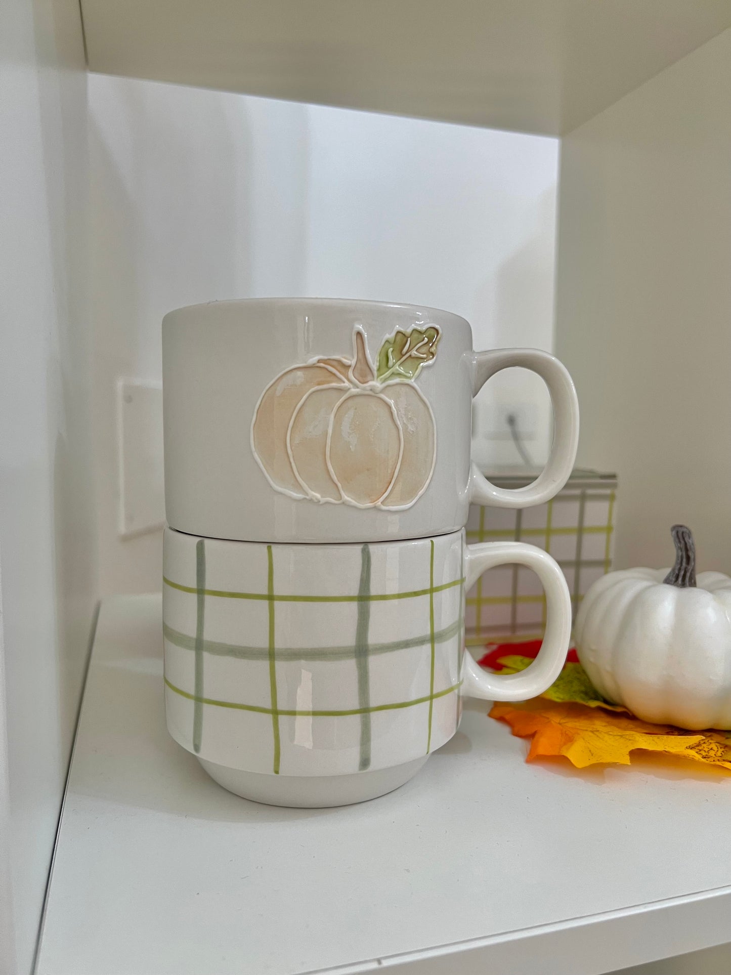 Set 2 Tazze Impilabili “Le Zucche” - Zucca e Quadri