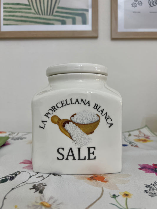 Barattolo Porcellana decorato Sale
