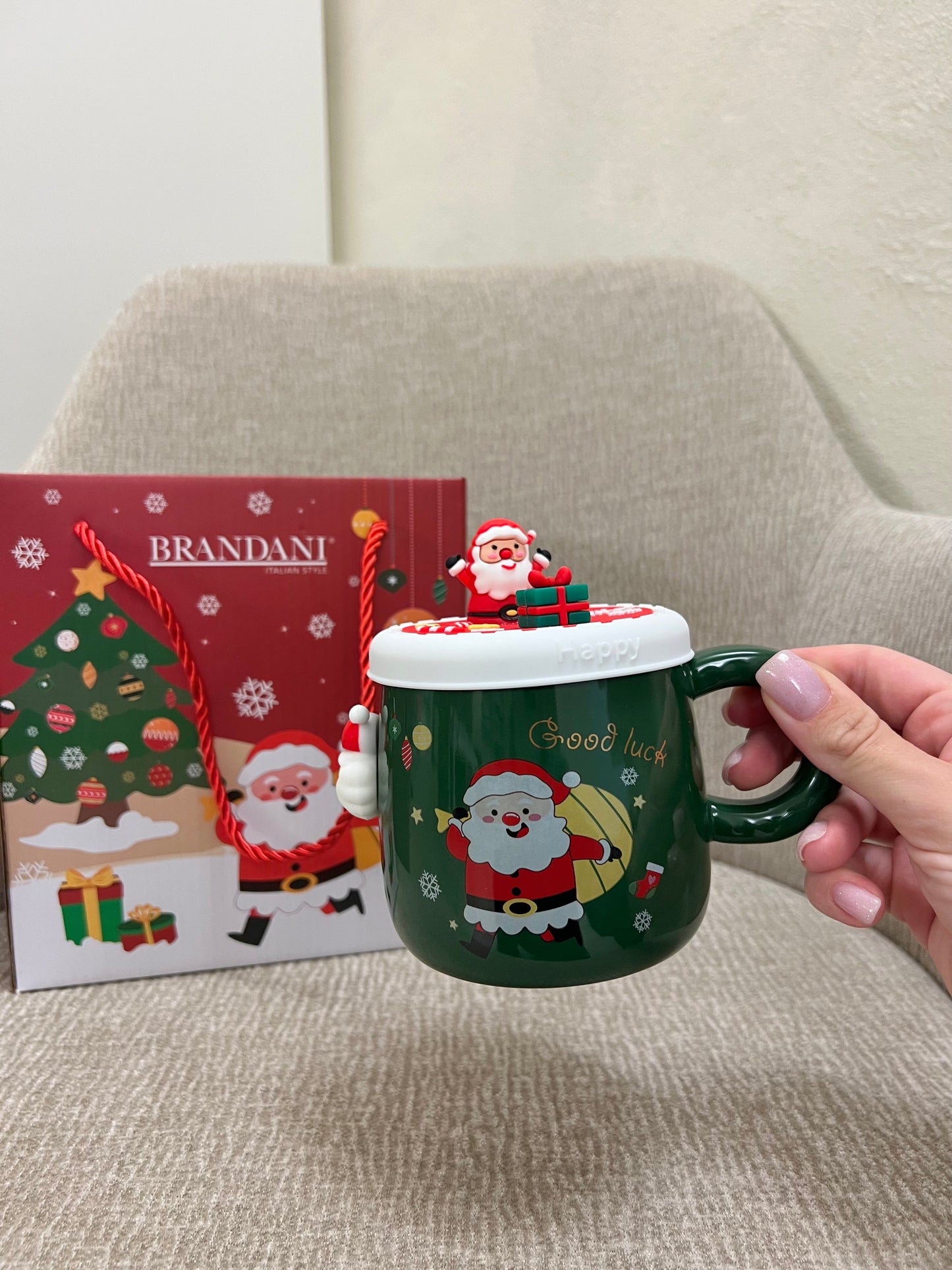Mug magnete Babbo Natale con tappo in silicone