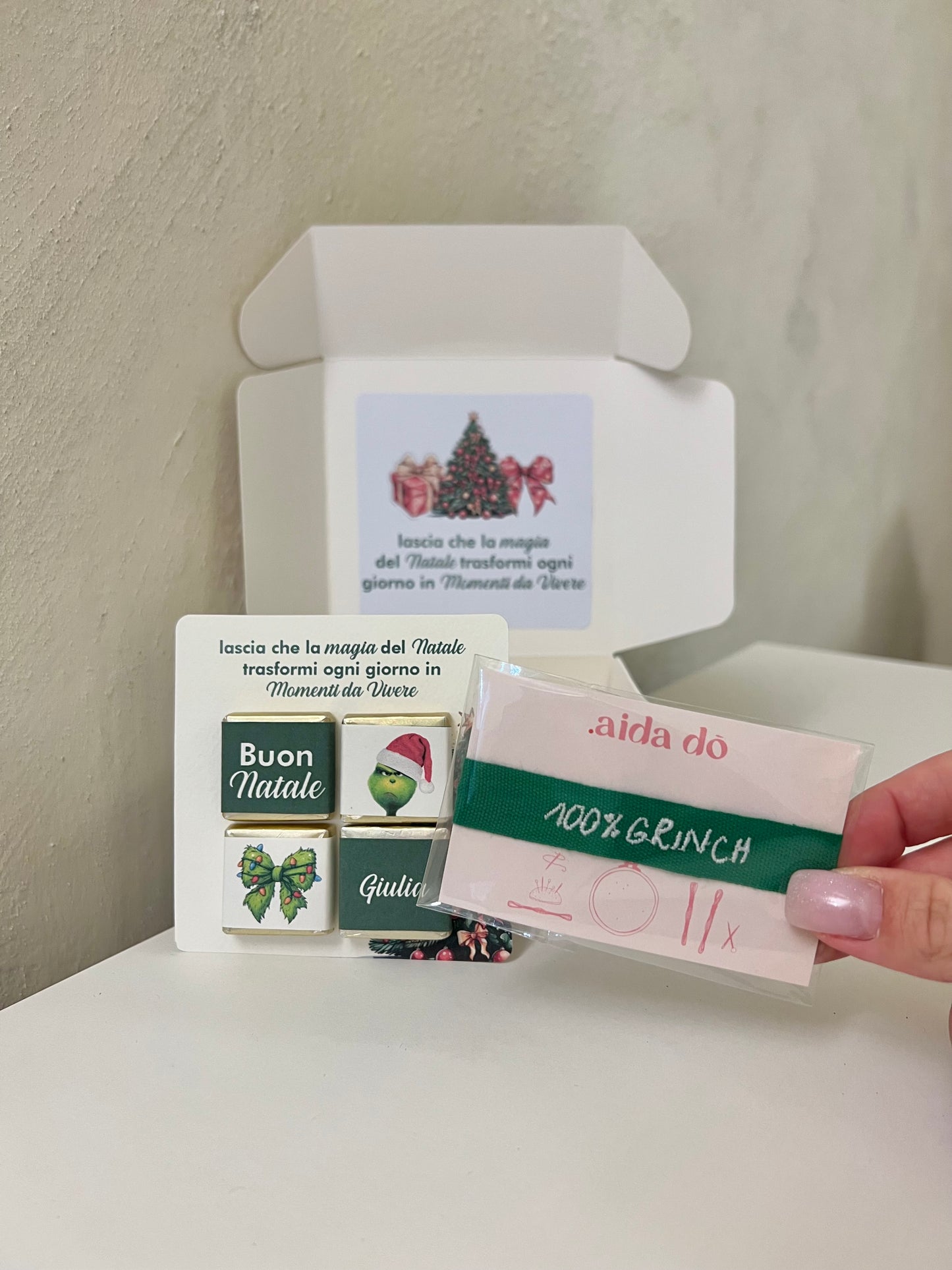 Gift Box “Grinch” con cioccolatini personalizzati