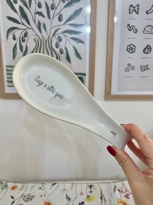 Poggiamestolo Gli Onesti in Stoneware 22x8cm