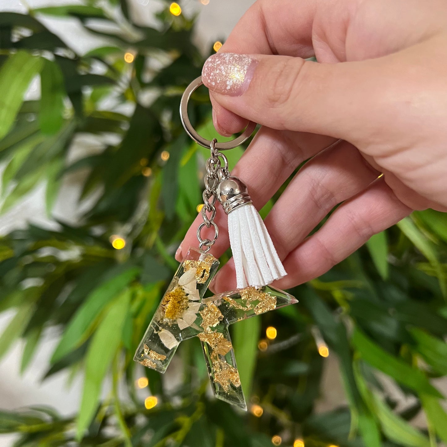 Portachiavi "K" Bianco