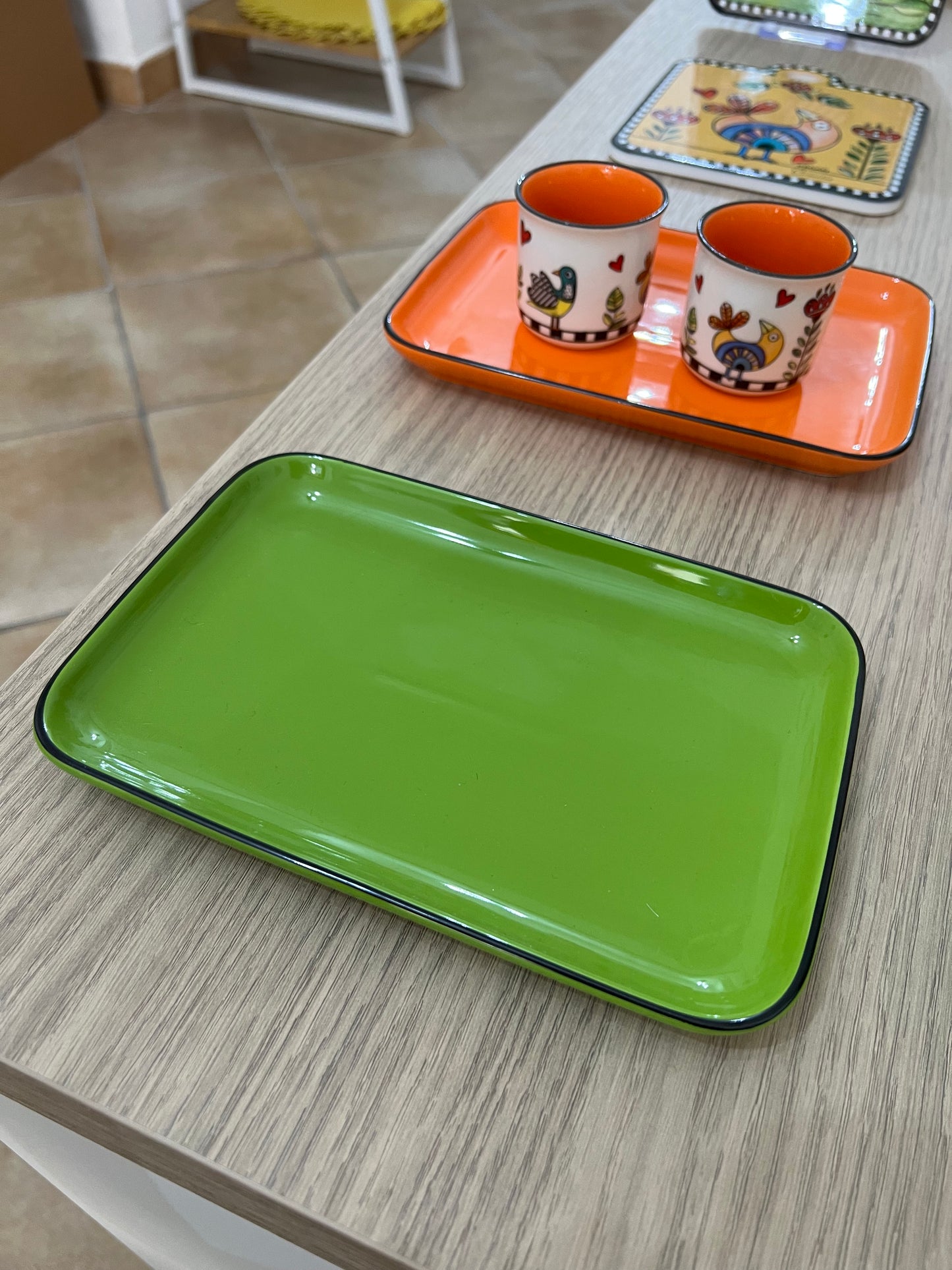 Piattino Vassoio Cocoricò Verde 21X13