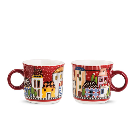 Set 2 Mini Mug Paese Mio Rosso ml. 90