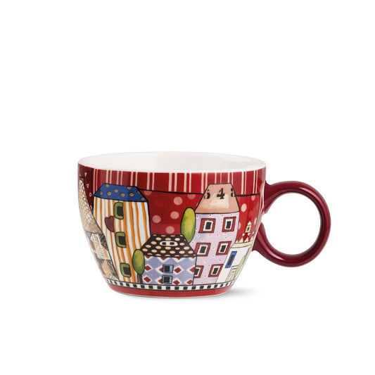 Tazza Colazione Paese Mio Rosso ml. 460