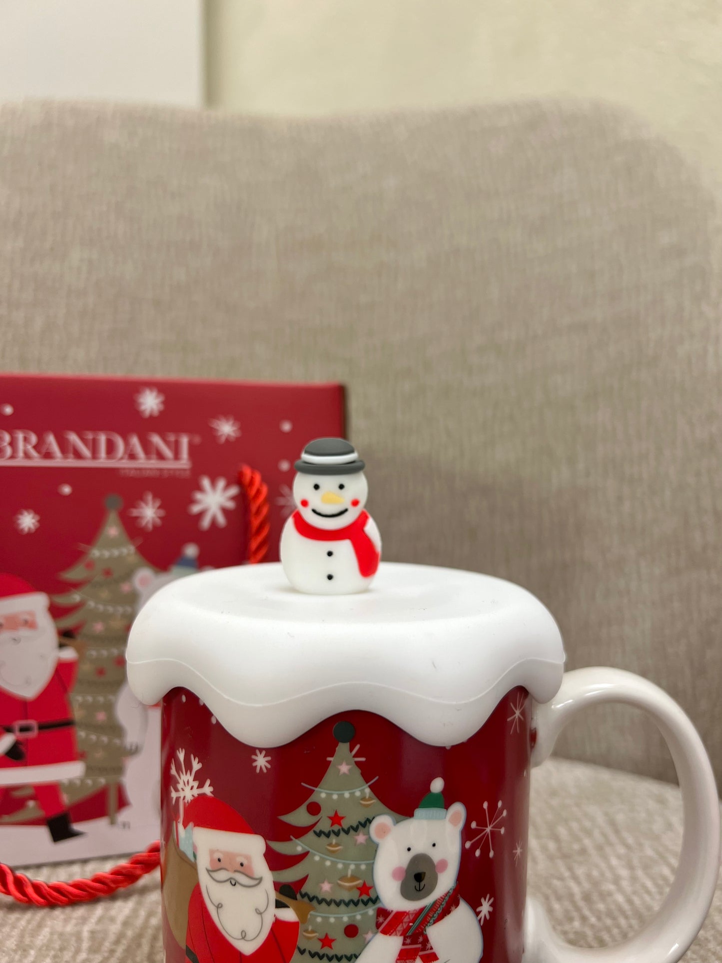 Mug con tappo silicone Pupazzo e calzini in cotone