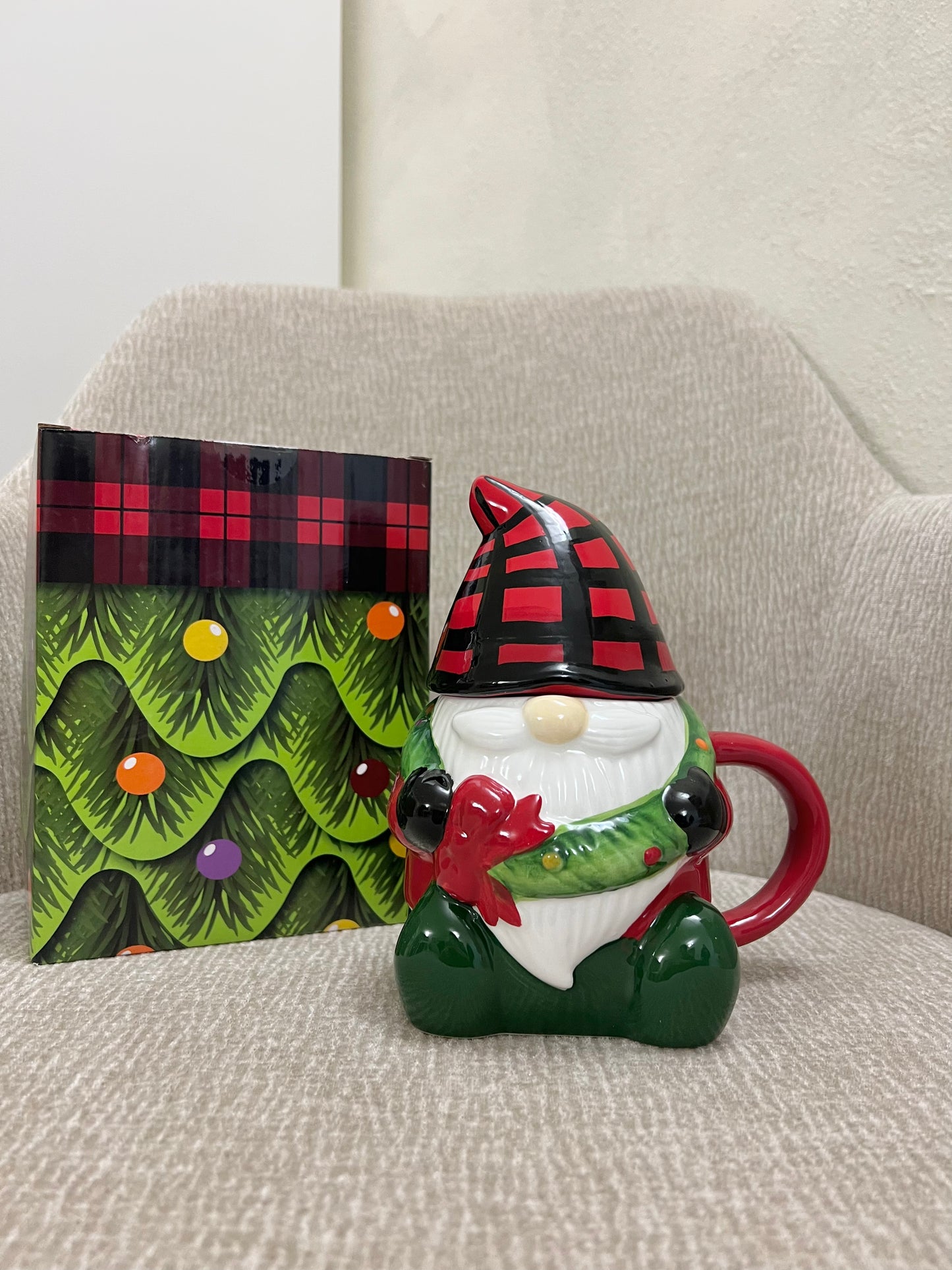 Tazza gnomo con cappello Tartan