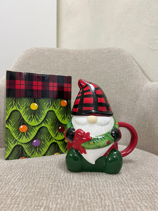 Tazza gnomo con cappello Tartan