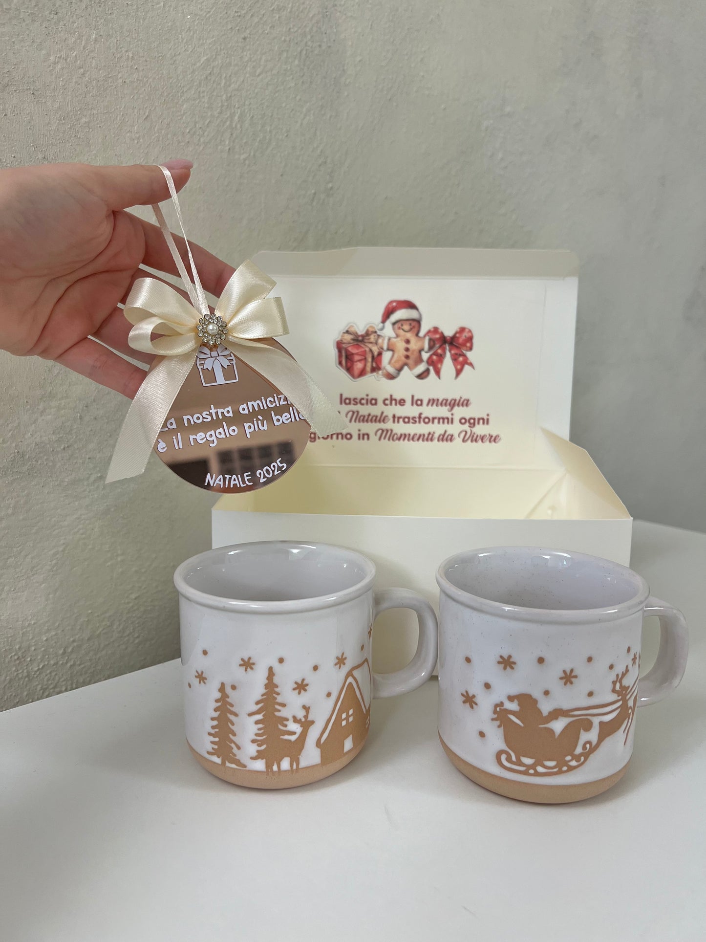 Gift Box Set Tazze Pan di Zenzero con pallina personalizzata