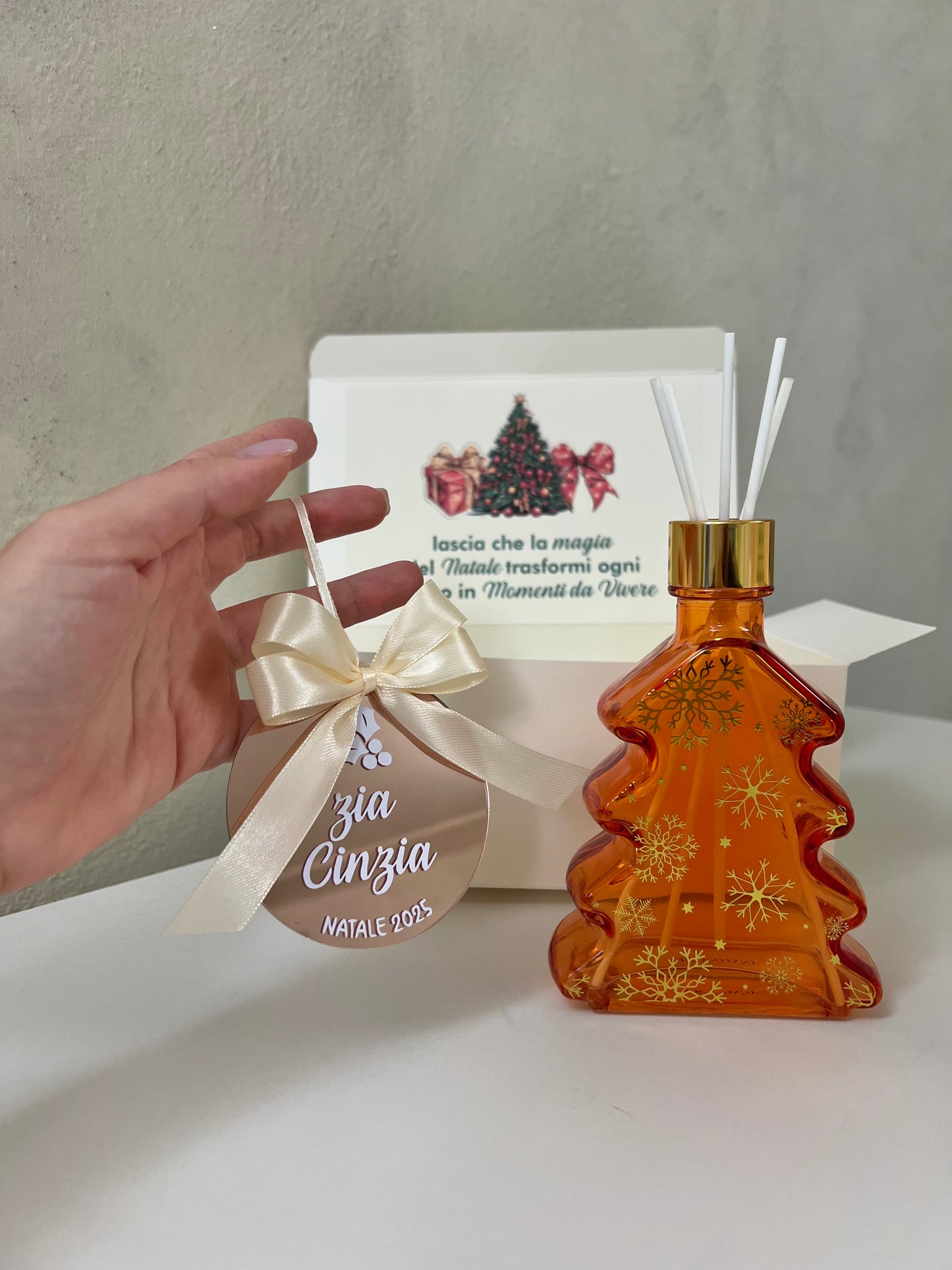 Gift Box Diffusore Alberello oro con pallina personalizzata